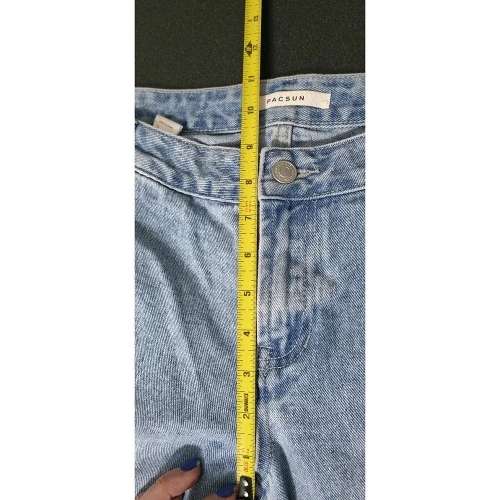 PacSun Light Wash Blue Low Rise Flare Jeans Sz 27x32 Y2K Cargo Baggy Grunge‎ EUC